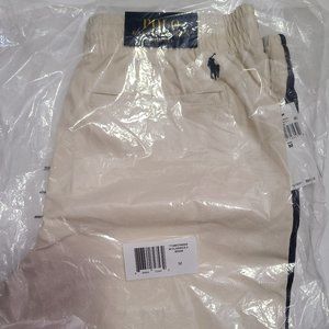 POLO Ralph Lauren Shorts Cream with Navy Trim. Men's MEDIUM *NEW*